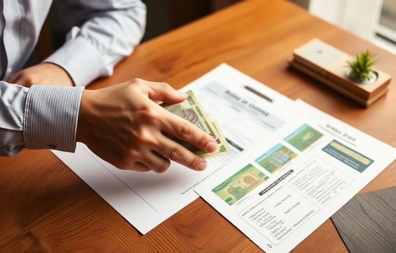 Bank loan documents and currency for managed farmland financing